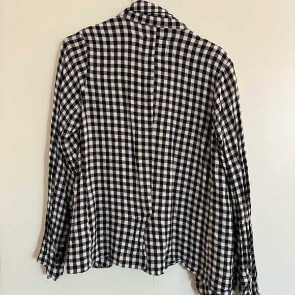 Sanctuary Women’s Small Black and White Checkered Blazer Linen Blend Dressy - Picture 6 of 10